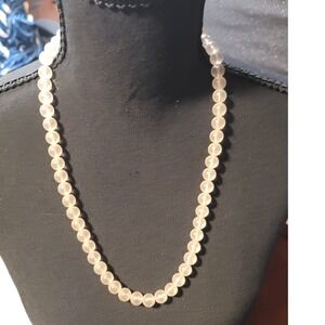 Elegant Translucent Pink Beaded Necklace